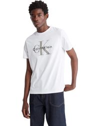 Calvin Klein - Monogram Logo Crewneck T-shirt Brilliant White - Lyst
