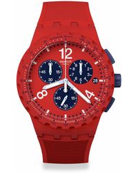Swatch - Casual Red Watch Plastic Quartz Primarily Red - Lyst