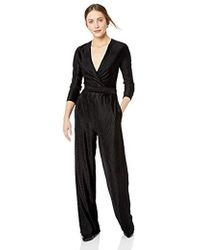 BCBGeneration Surplice Long Jumpsuit - Black