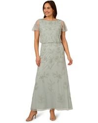 Adrianna Papell - Bead Blouson Long Dress - Lyst