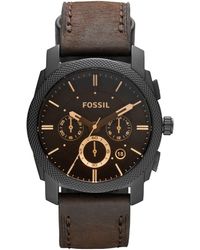 Fossil - S Chronograph Quartz Watch With Leather Strap Fs4656ie - Lyst