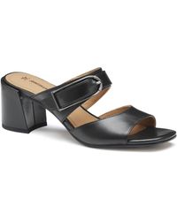 Johnston & Murphy - Everly Buckle Slide Black Calfskin- Size 8m - Lyst