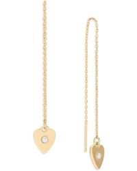 Lucky Brand - Pearl Heart Threader Earrings - Lyst
