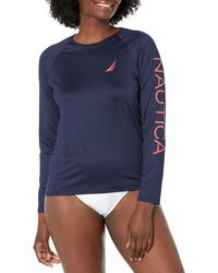 Nautica - Standard Long Sleeve Rash Guard Upf 30+ Sun Protection Quick Dry Swim Shirt - Lyst