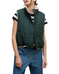 Velvet By Graham & Spencer - Cathy Reversible Puffer Sherpa Vest - Lyst