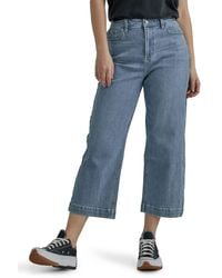 Lee Jeans - Legendary High Rise Crop Capri Jeans mit weitem Bein - Lyst