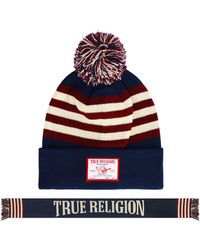 True Religion - Beanie Hat And Scarf Set - Lyst