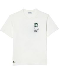 Lacoste - Short Sleeve Classic Fit Tee Shirt W/graphics On Back - Lyst