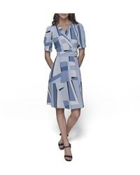 Karl Lagerfeld - Paris Belted V Neck Short Sleeve Midi Dress - Lyst