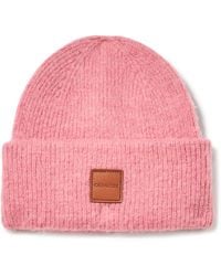 COACH - Leather Patch Beanie - Lyst