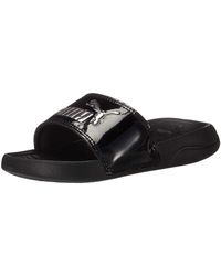 puma leopard print sliders