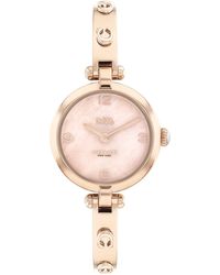 COACH - Cary Watch: Mother-of-pearl Dial |bangle Bracelet | Effortless Sophistication For Any Occasion - Lyst