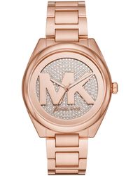 Michael Kors - Janelle Three-hand Rose Gold-tone Stainless Steel Watch - Lyst