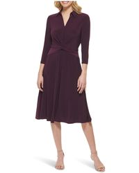 Tommy Hilfiger - V-neck Twist Waist With 3/4 Sleeve Aubergine 12 - Lyst