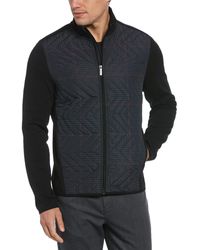 Perry Ellis - Ponte Knit Plaid Quilted Front Jacket - Lyst