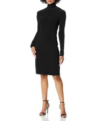 Norma Kamali - Womens Slim Fit Long Sleeve Turtle To Knee Casual Night Out Dress - Lyst
