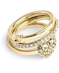 COACH - S Signature Quilted Heart Ring Set - Lyst
