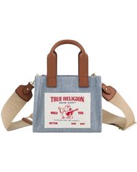 True Religion - Tote, Mini Travel Shoulder Bag With Adjustable Strap, Denim - Lyst