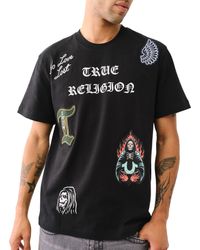 True Religion - Ss Patch Embro Tee - Lyst