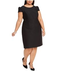 Betsey Johnson Plus Size Embossed Midi Dress - Black