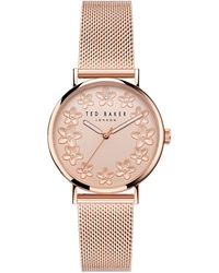 Ted Baker - Phylipa Blossom Ladies Rose Gold Mesh Band Watch - Lyst