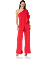 adrianna papell one shoulder jumpsuit plus size
