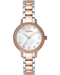 Emporio Armani - Three-hand Two-tone Stainless Steel Watch - Lyst
