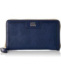 Orla Kiely - Sixties Stem Punched Leather Big Zip Wallet - Lyst