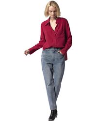 Equipment - Quinne Long Sleeve Top In Persian Red - Lyst