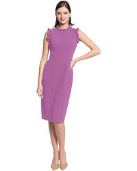 Maggy London - Ruffle Neck And Armhole Sheath Dress - Lyst
