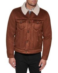 Levi's - Mens Sherpa Trucker Faux Leather Jacket - Lyst
