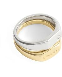 COACH - Jewelry Signature Signet Duo Ring Set - Lyst