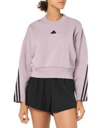 adidas - Future Icon Three Stripes Sweatshirt - Lyst