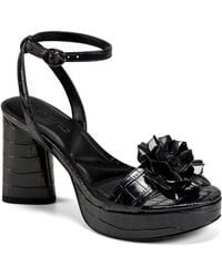 Karl Lagerfeld - Paris Haden Platform Heel With Flower Embellishment Heeled Sandal - Lyst