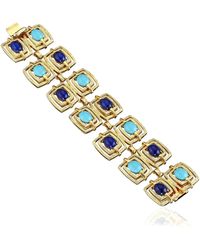 Ben-Amun - St. Tropez Turquoise Stone Link Gold Bracelet - Lyst