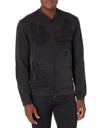 John Varvatos - Mens Farron Ls Bomber Jacket With Patch Embroidery Hooded Sweatshirt - Lyst