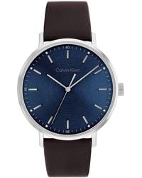 Calvin Klein - Modern Stainless Steel Case Quartz Watch With Stainless Steel Mesh Bracelet - Lyst