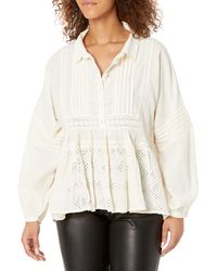Lucky Brand - Womens Long Sleeve Embroidered Button Down Top T Shirt - Lyst