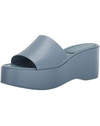 Vince - S Polina Platform Slide Sandals Glacial Blue Leather 8.5 M - Lyst