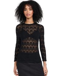 Vince - S Fine Lace 3/4 Sleeve Crew Neck - Lyst