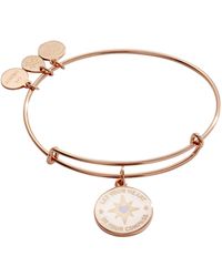 ALEX AND ANI - Aa723923sr,let Your Heart Be Your Compass Expandable Bangle Bracelet,shiny Rose Gold,pink - Lyst