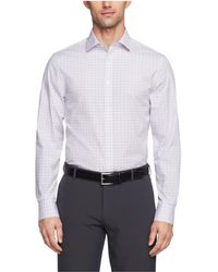 Calvin Klein - Dress Shirt Slim Fit Refined Cotton Stretch Check White - Lyst