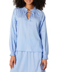 Amazon Essentials - Blusa a iche Lunghe con Collo Arricciato in Raso di Cotone vestibilità Comoda - Lyst