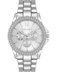 Steve Madden - Genuine Crystal Accented Bracelet Watch - Lyst