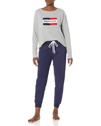 Tommy Hilfiger - Womens Chenille Pullover Long Sleeve Top And Bottom Pj Pajama Set - Lyst