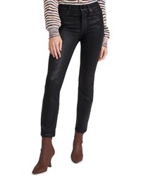 PAIGE - Cindy Straight-leg High-rise Rayon-blend Jeans - Lyst