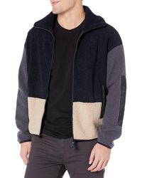 Emporio Armani - A | X Armani Exchange Teddy Fleece Contrasting Sleeve Zip Up Sweatshirt - Lyst