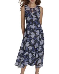 Tommy Hilfiger - Printed Sleeveless Keyhole Neck Maxi Dress - Lyst