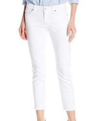 7 For All Mankind - Kimmie Crop In Clean White - Lyst