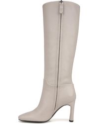 Franco Sarto - Sarto S Flexa High Square Toe Tall Boot Grey Leather 8.5 M - Lyst